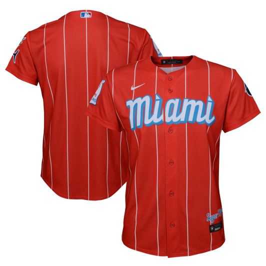 Miami Marlins Nike Replica Replica  City Connect Replica Jersey - Red