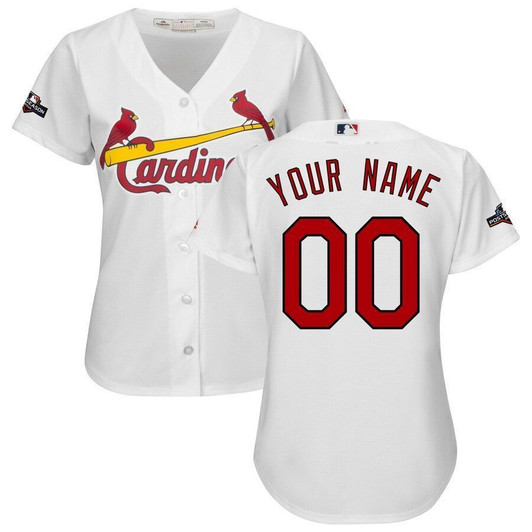 St. Louis Cardinals Majestic Womens 2021 Postseason Official Cool Base Custom Jersey White