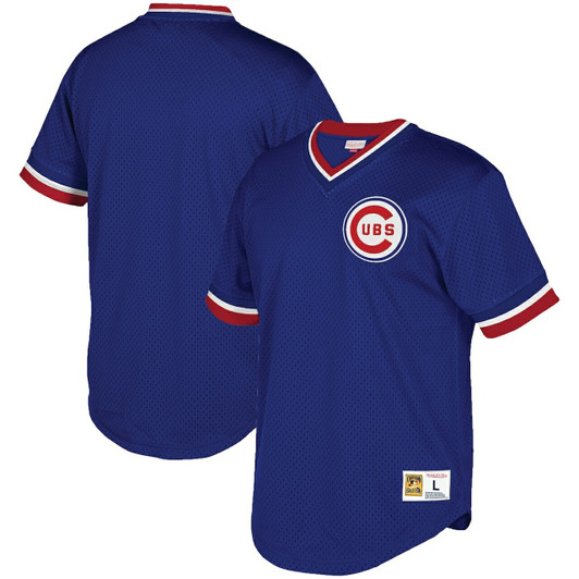 MenS Chicago Cubs Mitchell & Ness Royal Big & Tall Mesh V-Neck Baseball Jersey Mlb Baseball Jersey1032