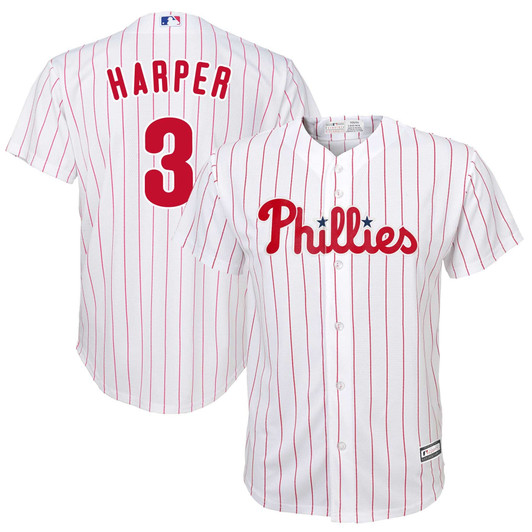 Bryce Harper Philadelphia Phillies Majestic  Home Replica Player Jersey - White/Scarlet