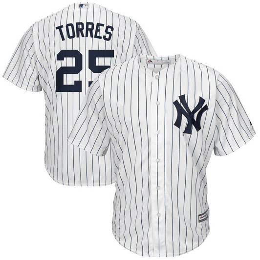 Gleyber Torres New York Yankees Majestic Official Cool Base Player Jersey White/Navy 2019