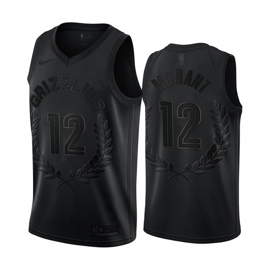 Ja Morant #12 Memphis Grizzlies Black 2020 Rookie Of The Year Jersey