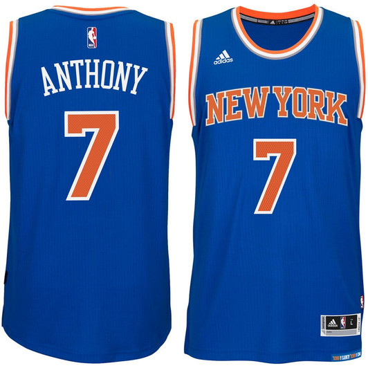 Men'S Carmelo Anthony New York Knicks Blue Hardwood Classics Swingman Jersey