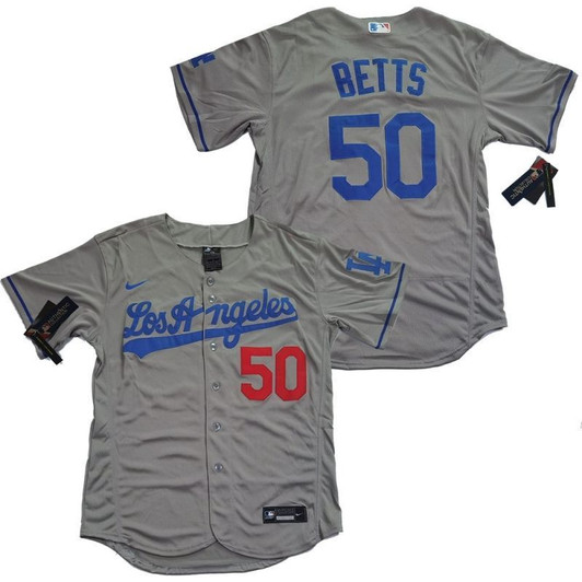 Los Angeles Dodgers Mookie Betts #50 2020 Mlb Grey Jersey