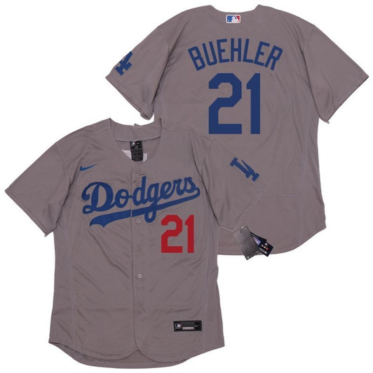 Los Angeles Dodgers Walker Buehler #21 2020 Mlb Light Grey Jersey