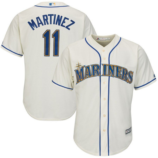 Edgar Martinez Seattle Mariners Majestic Alternate Official Cool Base Player Jersey Cream 2019