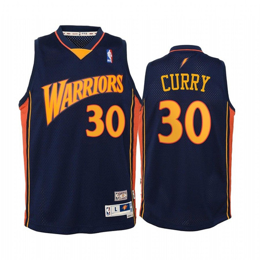 Stephen Curry Golden State Warriors Hardwood Classics Youth Jersey - Navy