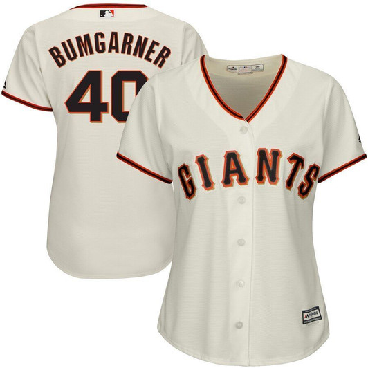 Madison Bumgarner San Francisco Giants Majestic Womens Cool Base Player Jersey Cream 2019