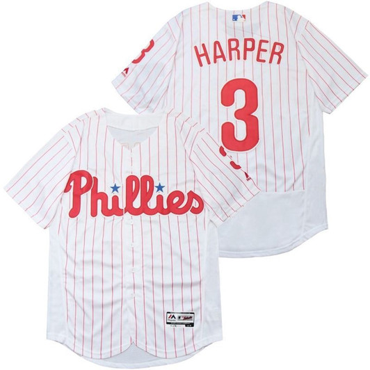 Philadelphia Phillies Bryce Harper #3 2020 Mlb White Jersey