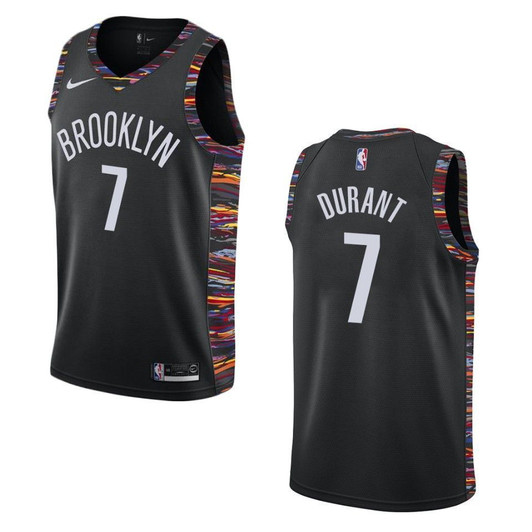 Brooklyn Nets 7 Kevin Durant City Swingman Black 3D Jersey