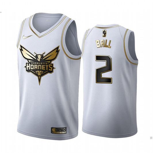Lamelo Ball Charlotte Hornets 2020-21 White Golden Edition Jersey 2020 Nba Draft