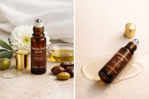 Barrier-first eye oil treatment to nourish and restore delicate, sensitive, dry skin.