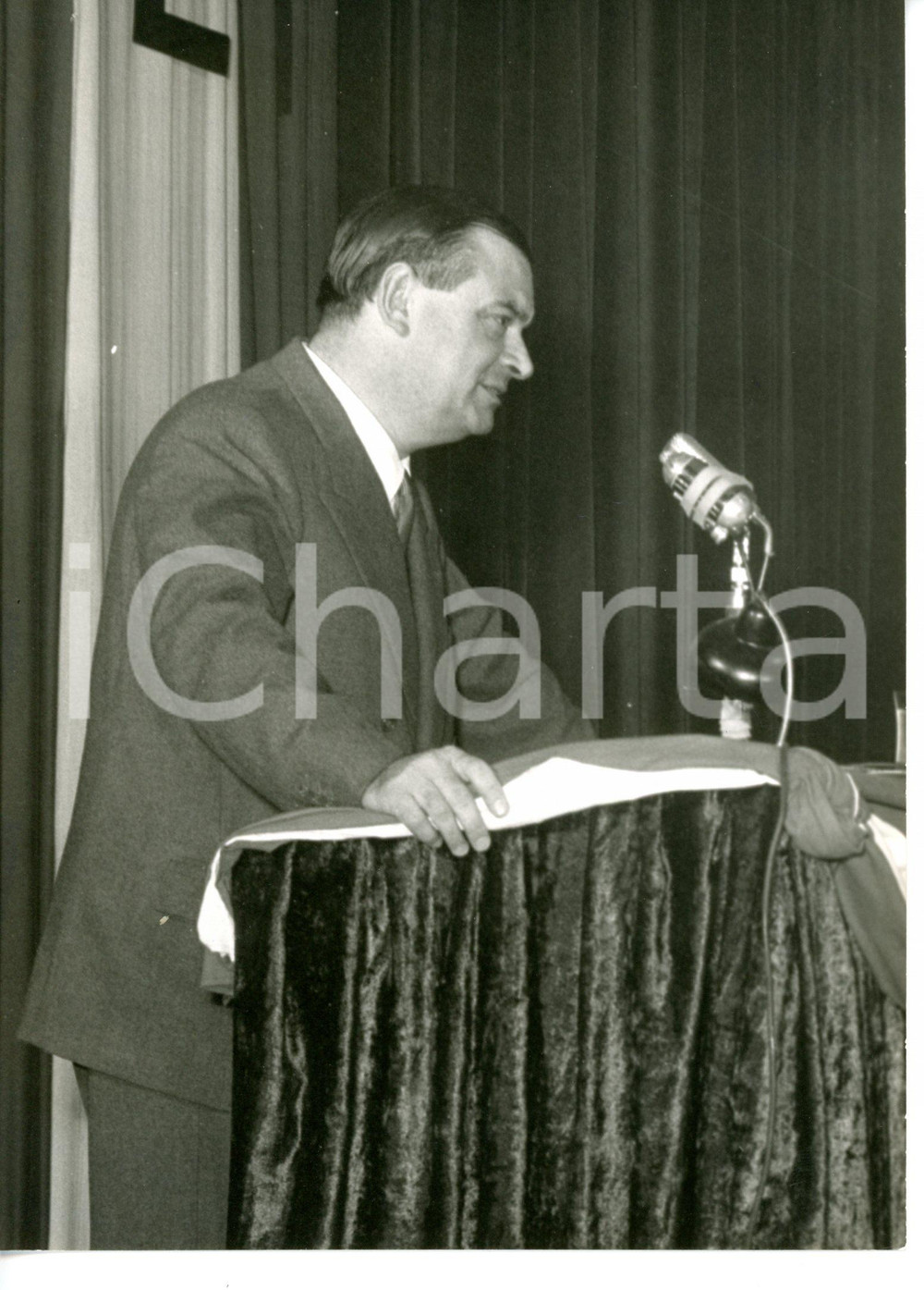 1960 MILANO Teatro Odeon - On. Giovanni MALAGODI durante comizio *Foto 13x18 cm