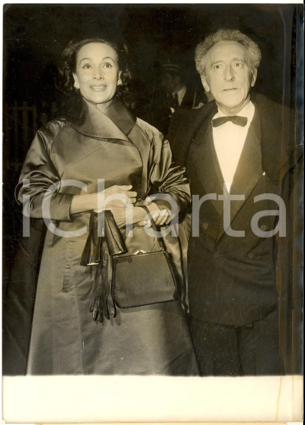 1957 FESTIVAL DI CANNES Jean COCTEAU con Dolores DEL RIO *Foto 13x18 cm