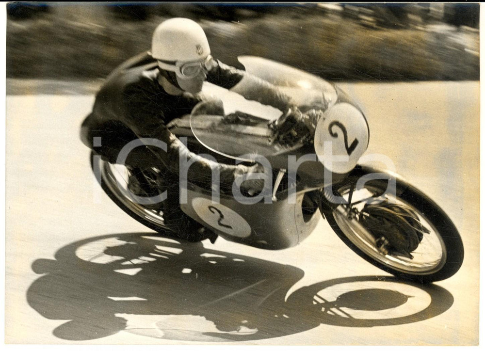 1959 CESENATICO MOTOCICLISMO Carlo UBBIALI in gara su MV AGUSTA 125 *Foto