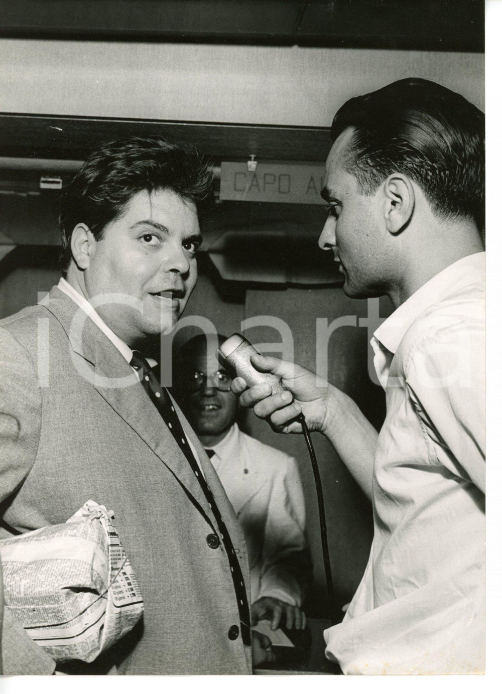 1955 GENOVA Tino BUAZZELLI rilascia dichiarazioni ai giornalisti *Foto 13x18 cm