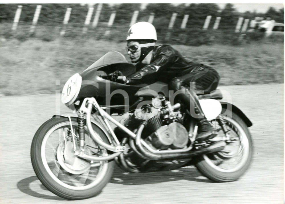 1953 AUTODROMO DI MONZA Prove MOTO GP - Dickie DALE su MV AGUSTA *Foto 18x13 cm