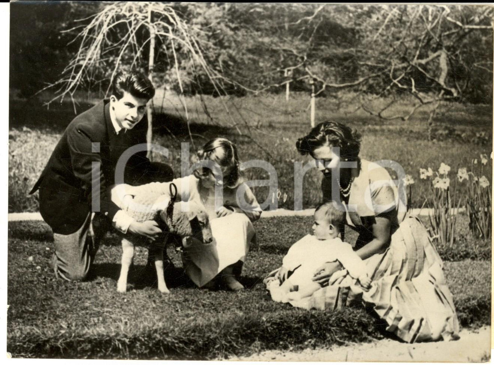 1957 Castello di LAEKEN Principessa Lilian del Belgio con i suoi tre figli *Foto