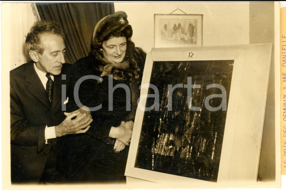 1957 PARIS Prix des Gemmaux - Jean COCTEAU avec la comtesse de TOULOUSE-LAUTREC