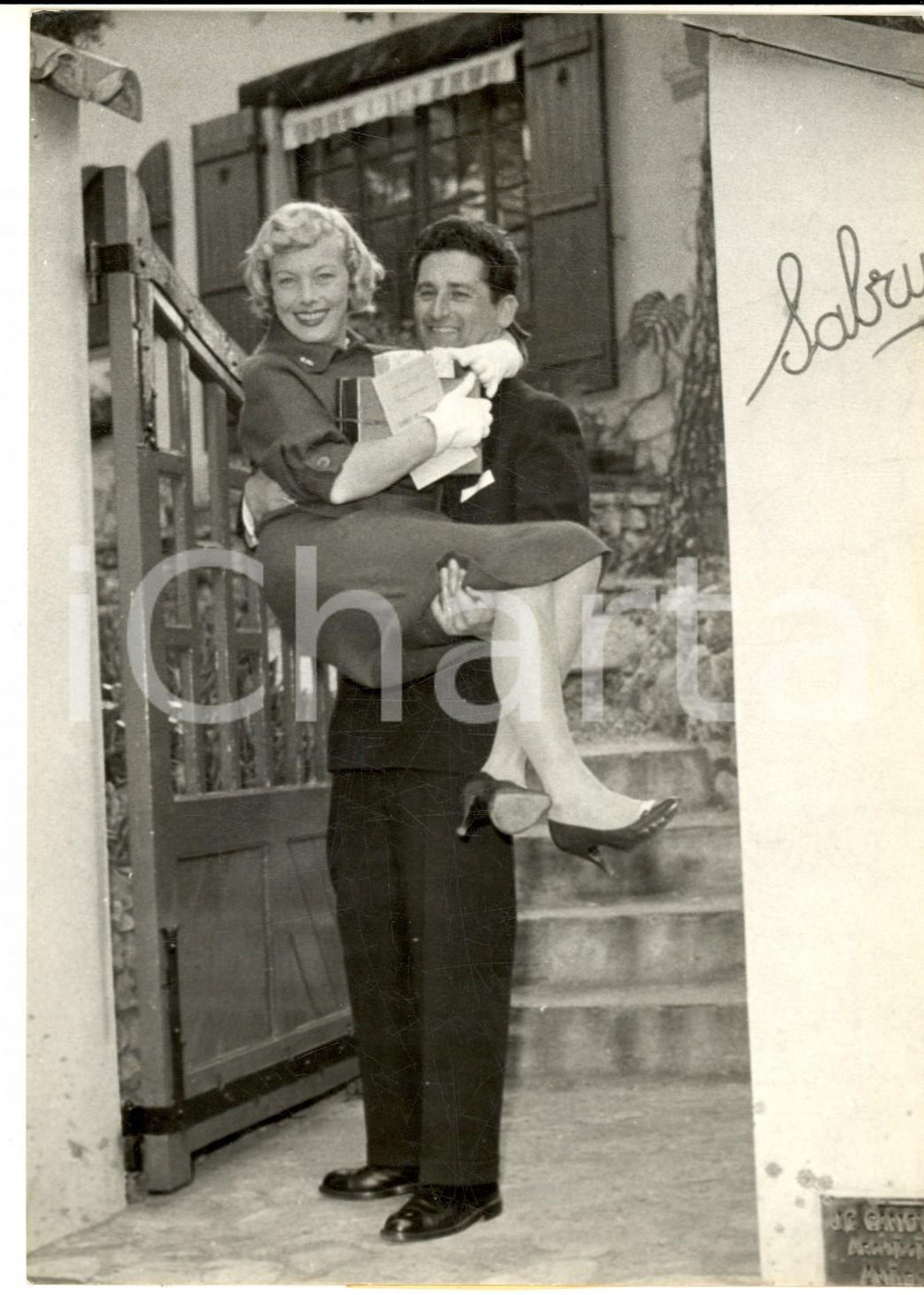 1958 ANTIBES Villa SABRINA - Mariage Suzy CARRIER - Alexandre BORGIA Photo 13x18