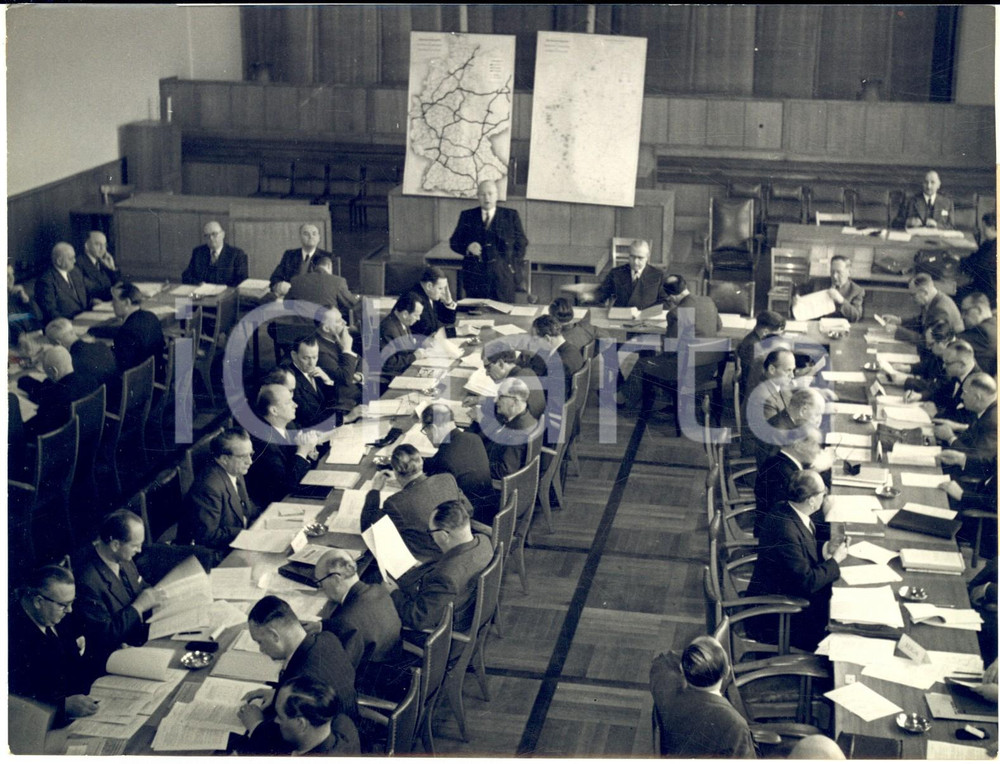 1954 BONN Discorso ministro Hans-Christoph SEEBOHM sulla sicurezza *Foto 20x15