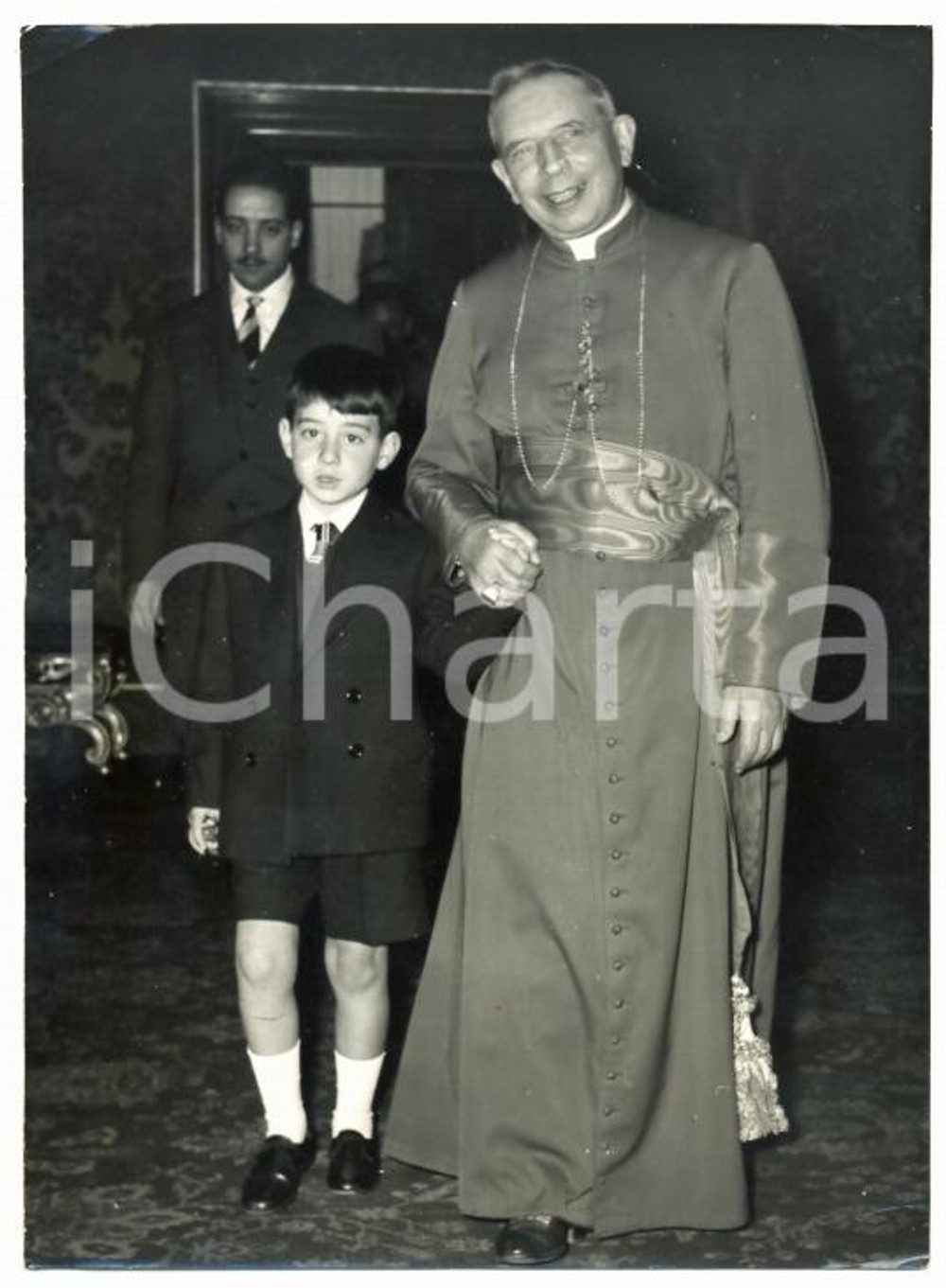 1960 ca BOLOGNA Carnevale dei bambini - Pablito CALVO e mons. Giacomo LERCARO