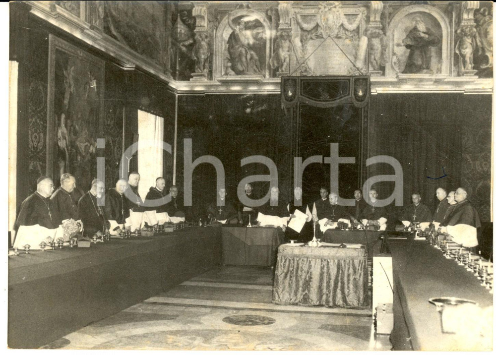 1958 ROMA Cappella Sistina - L'incontro prima del concistoro *Foto 18x13 cm