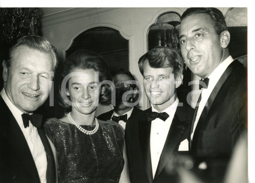 1966 NEW YORK Nelson ROCKEFELLER - Robert KENNEDY - Fortunato POPE *Foto 18x13