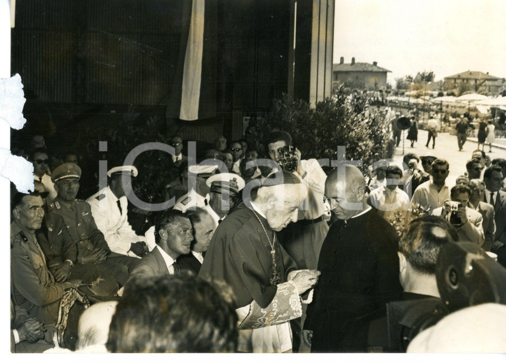 1959 TORINO Card. Maurilio FOSSATI durante cerimonia missionari *Foto 18x13 cm