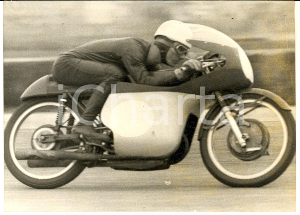 1955 ca MODENA MOTOCICLISMO Carlo UBBIALI alle prove per MV AGUSTA - Foto