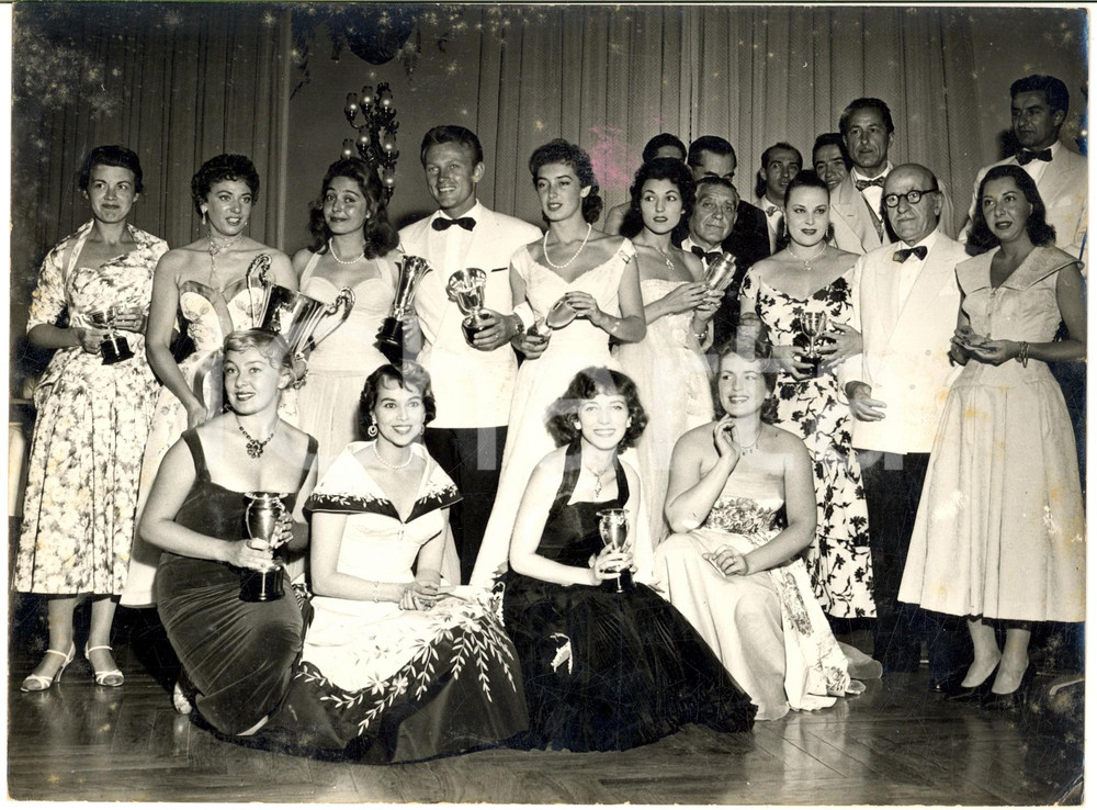 1955 SAINT VINCENT Grolle d'Oro - Le attrici premiate - Foto DANNEGGIATE 24x18