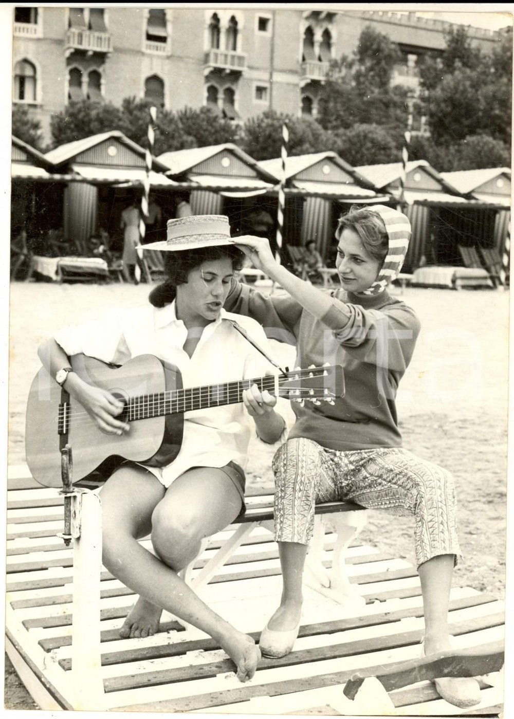 1958 VENEZIA MOSTRA DEL CINEMA Lana LEVINTHAL Lisa CURTIS al Lido *Foto 13x18