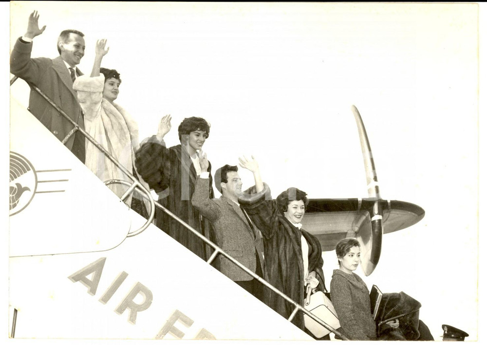 1958 ROMA CIAMPINO Partenza delegazione italiana per Festival Punta de Este FOTO