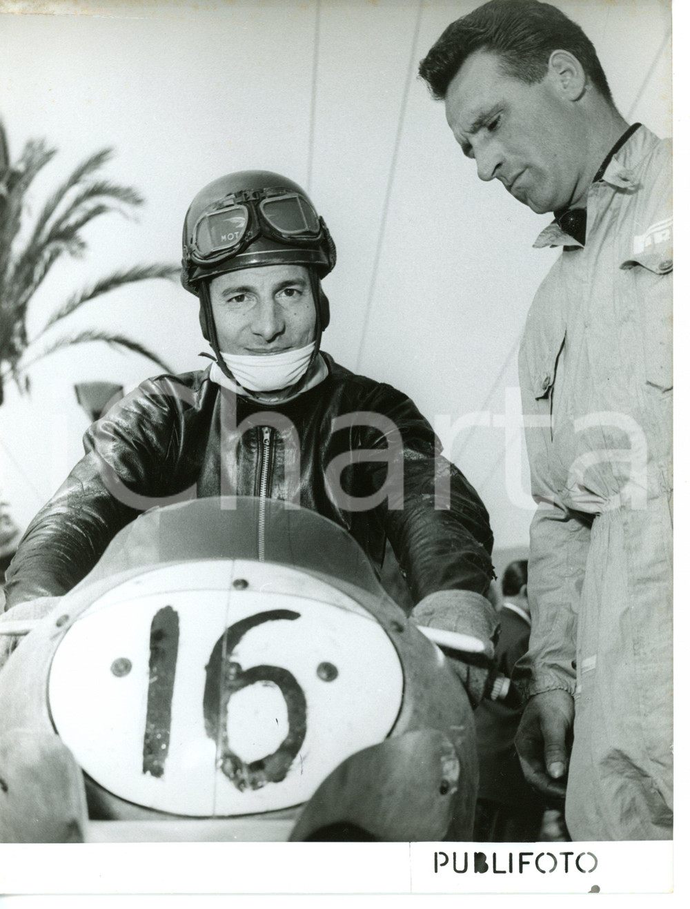 1955 G. P. OSPEDALETTI - MOTOCICLISMO Ritratto del pilota Enrico LORENZETTI