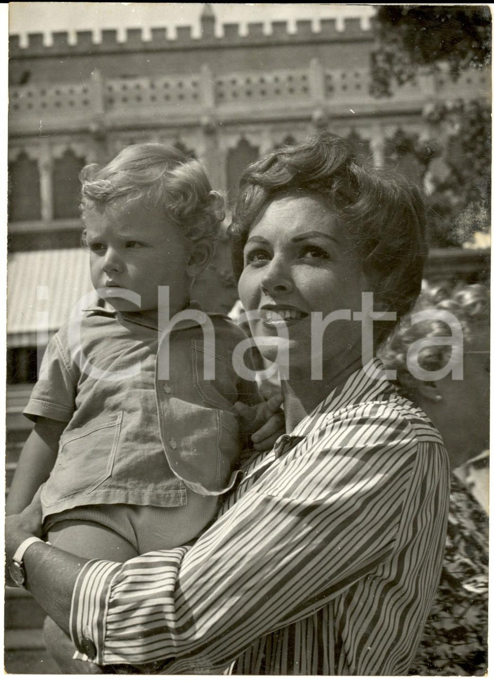1958 VENEZIA Mostra Cinema - Carla DEL POGGIO con il figlio Alessandro LATTUADA