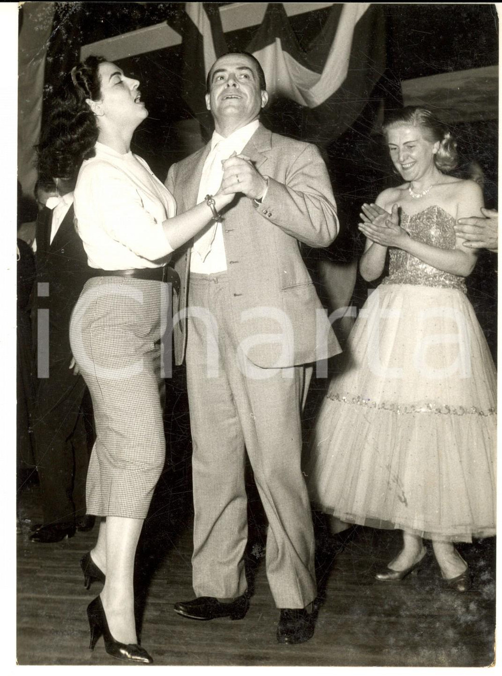 1957 MILANO PUNTA DELL'EST Carlo DAPPORTO in una gara di danza *Foto 13x18 cm