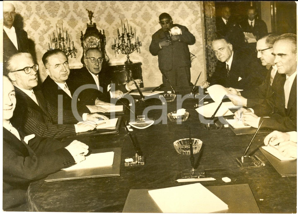 1959 ROMA Konstantinos KARAMANLIS Evangelos AVEROF ricevuti da Giovanni GRONCHI