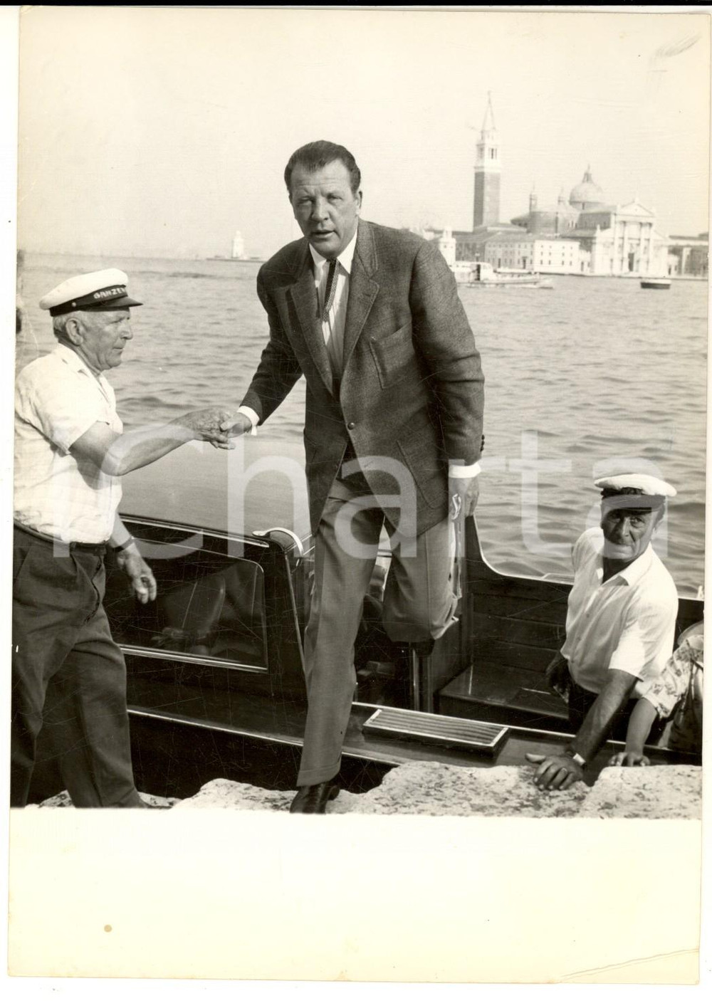 1959 VENEZIA Mostra del Cinema - Dan DAILEY scende dal motoscafo *Foto 13x18 cm