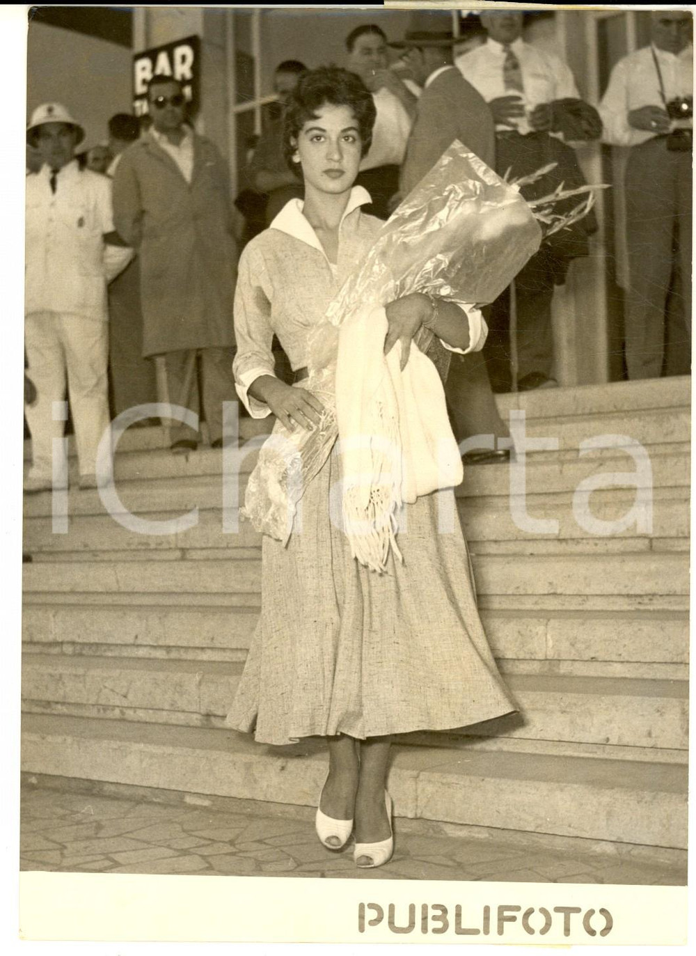 1954 ROMA Arrivo di Liliana ZANOVELLI Miss Cinema EGITTO - Foto 13x18 cm
