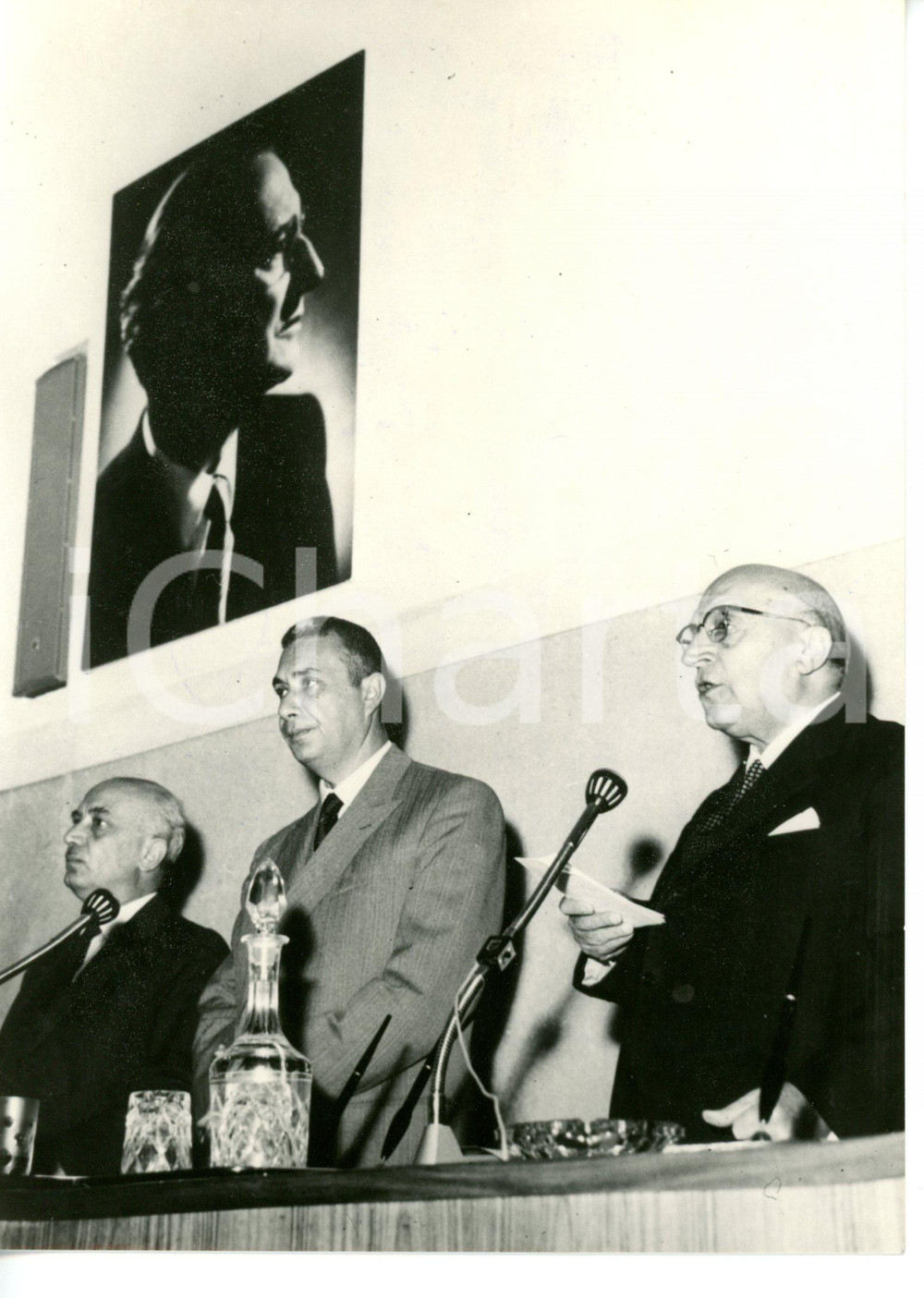 1962 ROMA Convegno DC - Amintore FANFANI - Aldo MORO - Attilio PICCIONI *Foto