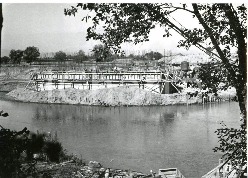 1957 AUTOSTRADA DEL SOLE Lavori di costruzione Ponte sul Volturno *Foto 18x13 cm