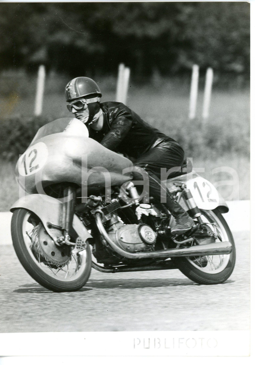 1953 MONZA Prove ufficiali MOTOMONDIALE - Umberto MASETTI su NSU 250 *Foto 13x18