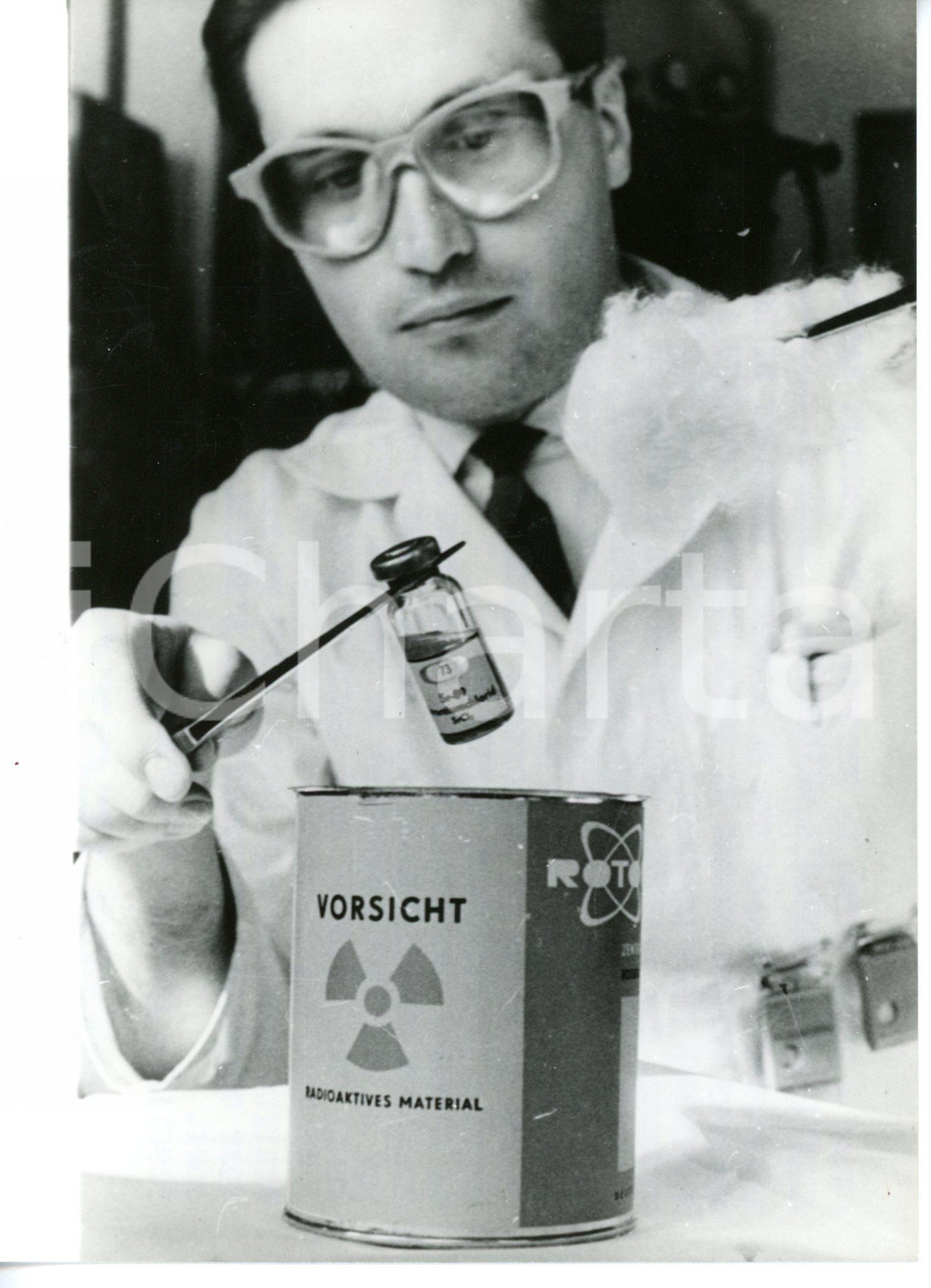 1968 ROSSENDORF Confezionamento isotopi radioattivi *Fotografia 13x18 cm