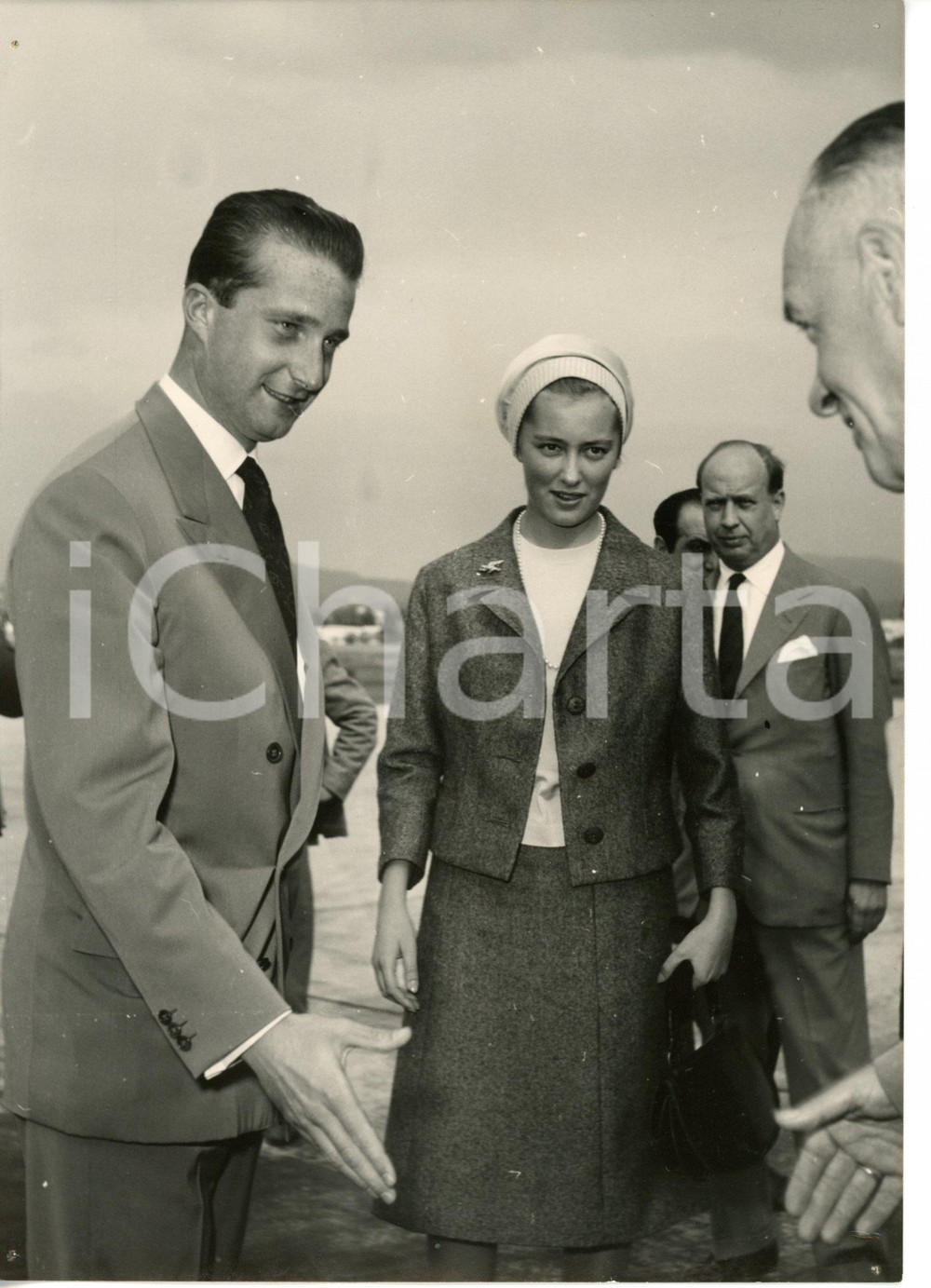 1959 NAPOLI Principe Alberto di LIEGI con la fidanzata Paola RUFFO DI CALABRIA 