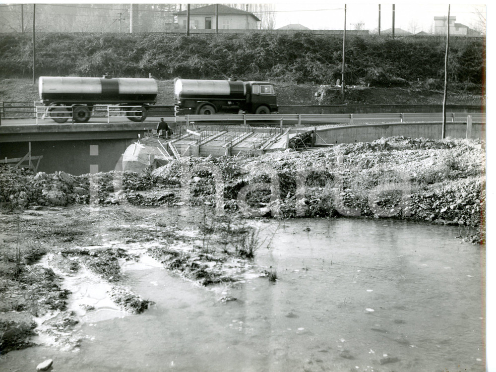 1955 ca AUTOSTRADA GENOVA-VENTIMIGLIA Cantiere stradale - Operai al lavoro FOTO