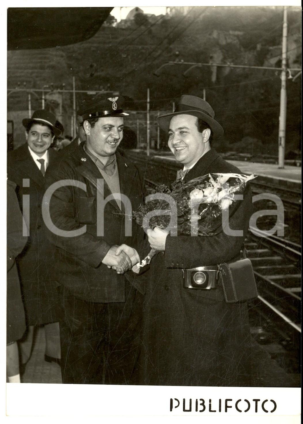 1956 NAPOLI Aurelio FIERRO al rientro dalla tournée in America *Foto 13x18