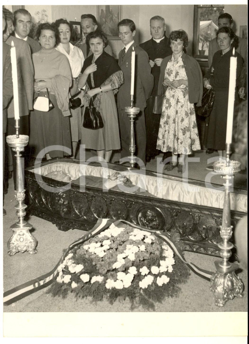 1954 SELLA DI VALSUGANA Omaggio dei cittadini alla salma di Alcide DE GASPERI