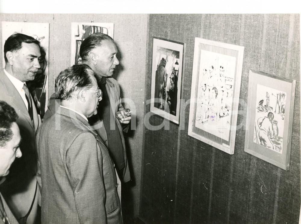 1955 ca GENOVA Palmiro TOGLIATTI in visita a mostra d'arte *Foto 18x13 cm