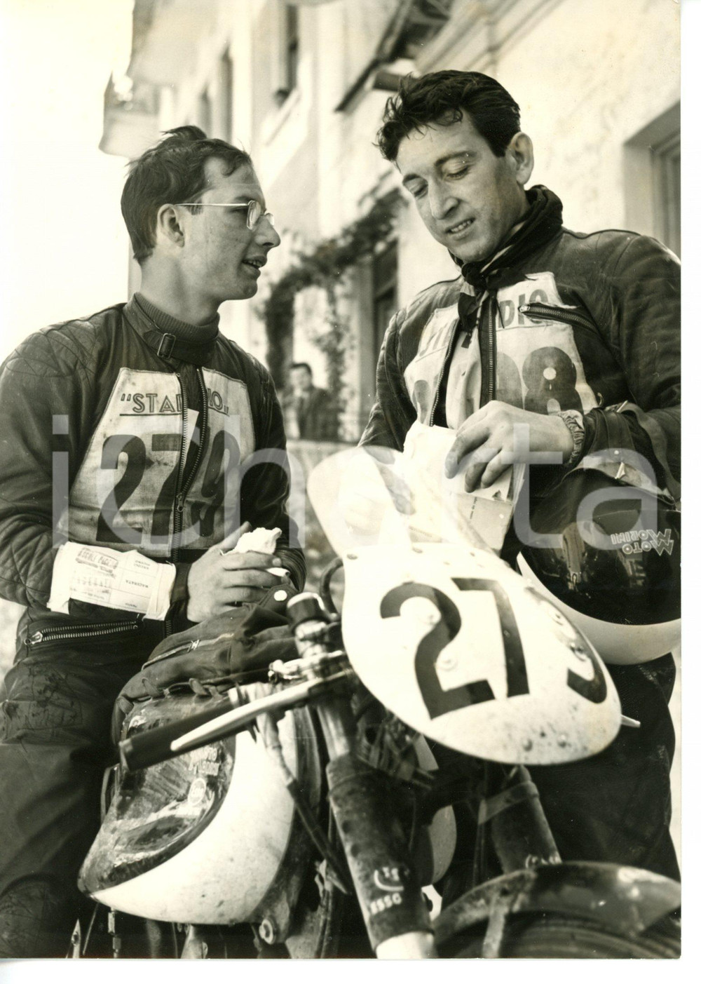 1955 ca TERAMO - MORINI Franco FRANCESCHINI con Giampiero ZUBANI *Foto 13x18 cm