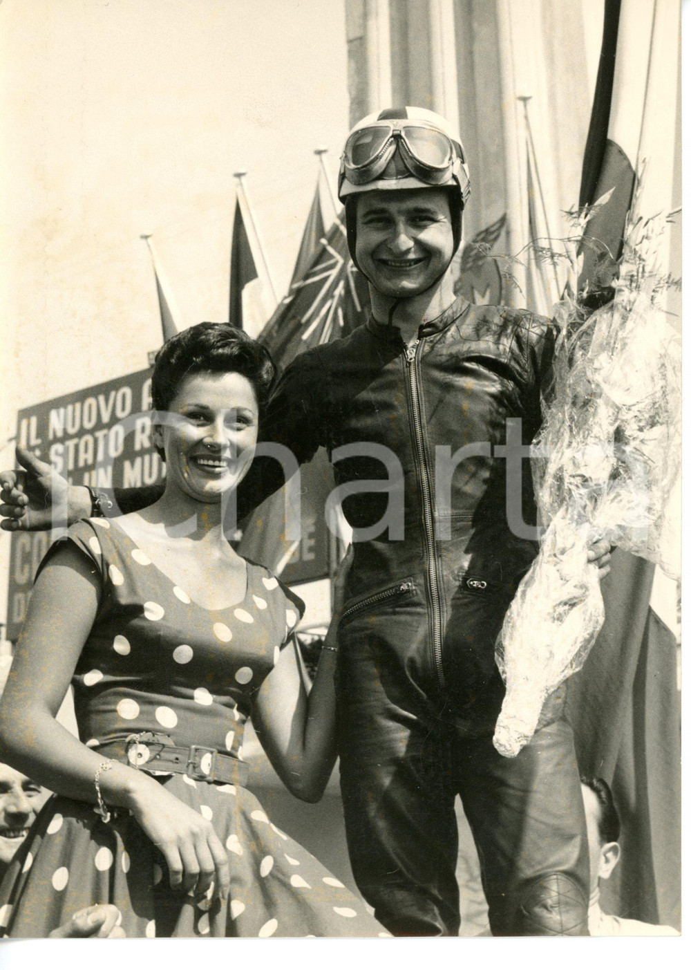 1958 MONZA - G. P. DELLE NAZIONI Il vincitore Francesco VILLA della DUCATI *Foto